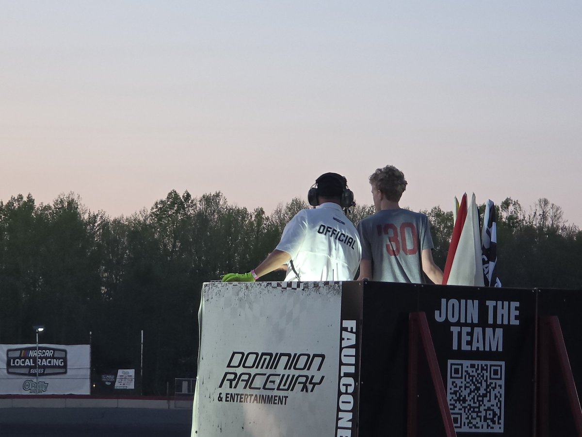 Thanks <a href="/DominionRaceway/">Dominion Raceway</a> for letting Aaron climb the tower and start one of the Saturday night races!! Unbelievably fun night!