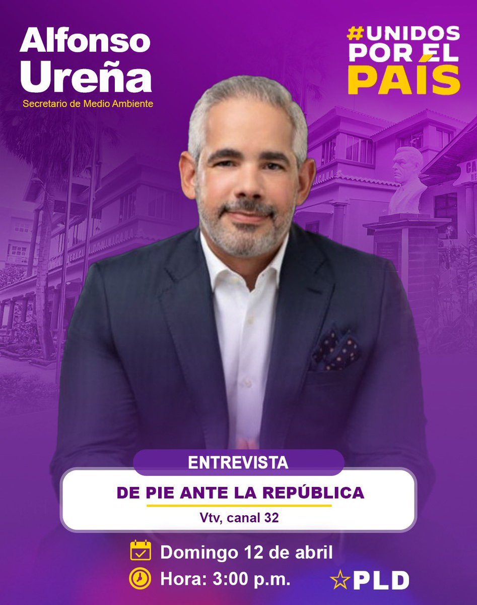 Te invito a sintonizar este domingo 12 de abril a las 03:00pm  el programa De Pie Ante la República  transmitido por <a href="/vtvcanal32/">VTV Televisión 📺</a> , donde estaré conversando con la periodista #DanniraCaminero sobre las principales problemáticas medioambientales del país
