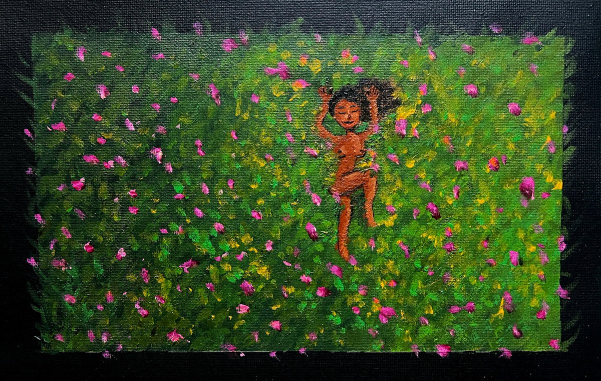 I KNOW HOW TO BLOOM (2026)
9x12
acrylic on black canvas paper