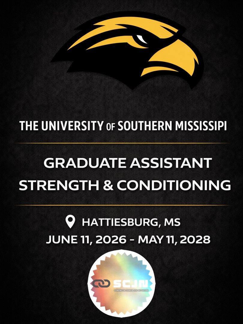 SCJobNetwork's tweet image. 🚨 The University of Southern Mississippi
Graduate Assistant – Strength &amp;amp; Conditioning

📍 Hattiesburg, MS
📅 June 11, 2026 – May 11, 2028

💰 $1,300/month + Full Tuition Waiver

Role Overview:
• Assist with Men’s Basketball
• Lead Women’s Basketball &amp;amp;… instagr.am/p/DXArLiflin4/