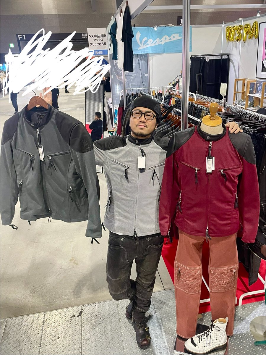 shippo_ya's tweet image. 【名古屋モーターサイクルショー】

最終日！！

怒涛の搬入により新作フェイスガードとメッシュジャケット間に合いました！！

#名古屋モーターサイクルショー
#MaxFritz
#MaxfritzNAGOYA
#マックスフリッツ
#マックスフリッツ名古屋