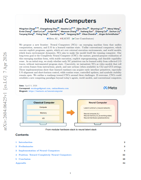 rryssf_'s tweet image. 🚨 BREAKING: Meta AI just published a roadmap to replace conventional computers with neural networks.

The goal: a single set of weights that handles computation, memory, and I/O the way your CPU, RAM, and operating system do today but learned entirely from screen recordings and