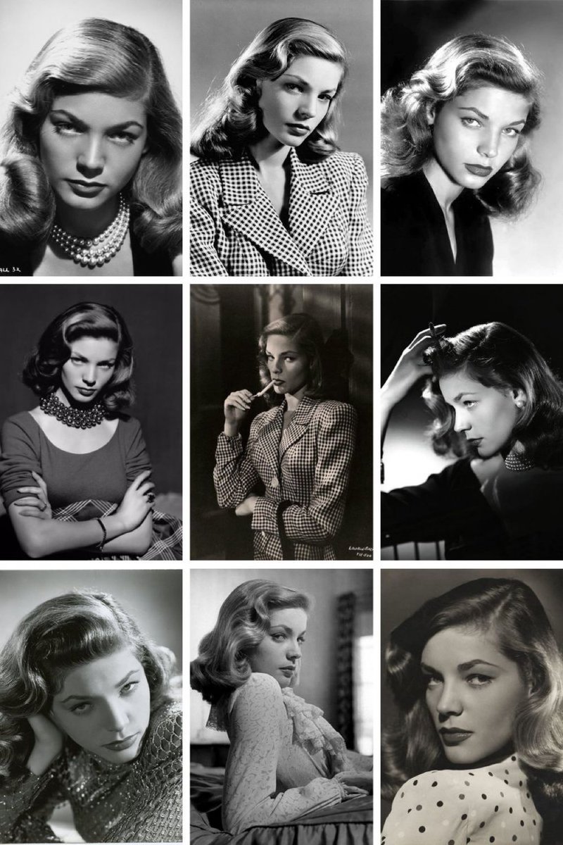 A bevy of beauty with Miss Bacall...........