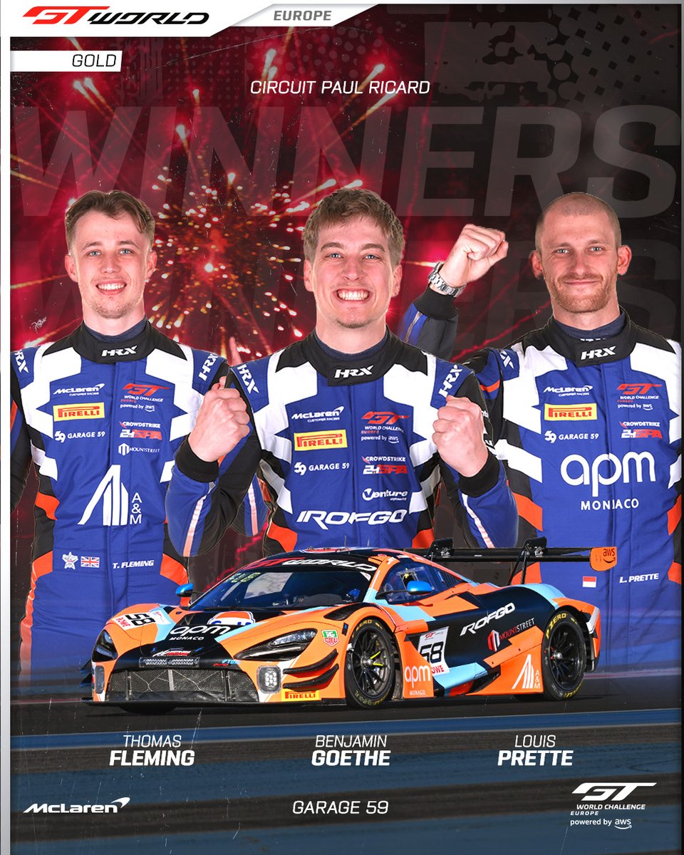 GTWorldChEu's tweet image. Congratulations to our class winners from Round 1! 🏆🍾

#GTWorld | #GT3 #Motorsport