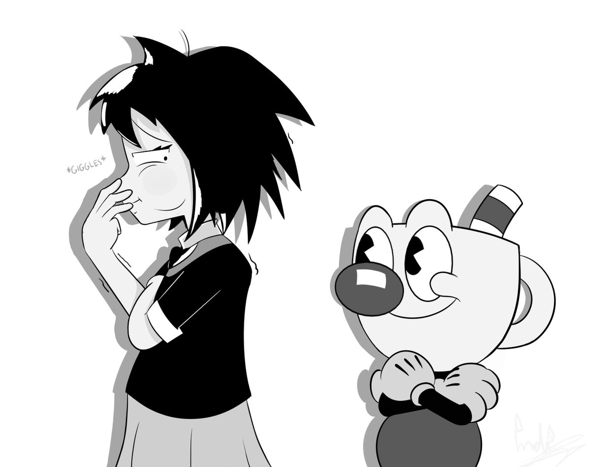 indig58795's tweet image. (Actually I liked the idea of ​​these two being friends tbh) #Cuphead #SpiderManAcrossTheSpiderVerse