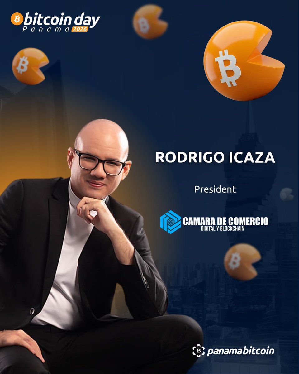 bitcoindaypty's tweet photo. Advocating for a transparent and technologically advanced commercial landscape. 🏛️

We are honored to welcome Rodrigo Icaza, President of the Cámara de Comercio Digital y Blockchain (Digital Commerce and Blockchain Chamber), as a speaker for #BitcoinDayPanama2026!

As a leading voice in the regional ecosystem, Rodrigo has been a tireless advocate for the ethical and structured adoption of blockchain technology. Under his leadership at the Chamber, he has focused on creating a bridge between the private sector and emerging digital trends, ensuring that Panama remains at the forefront of the global digital economy.

His expertise is fundamental to understanding the regulatory developments and commercial opportunities that Bitcoin brings to the region. 

Join us to hear from a key architect of Panama’s digital future on how we can foster a more innovative and secure business environment. 🇵🇦✨

🗓️ April 16th | Hilton Panama
🎟️ Secure your spot: https://t.co/NUqTOogjsE link in bio.

#PanamaBitcoin #BitcoinHuboftheAmericas #RodrigoIcaza #CámaradeComercioDigitalyBlockchain
