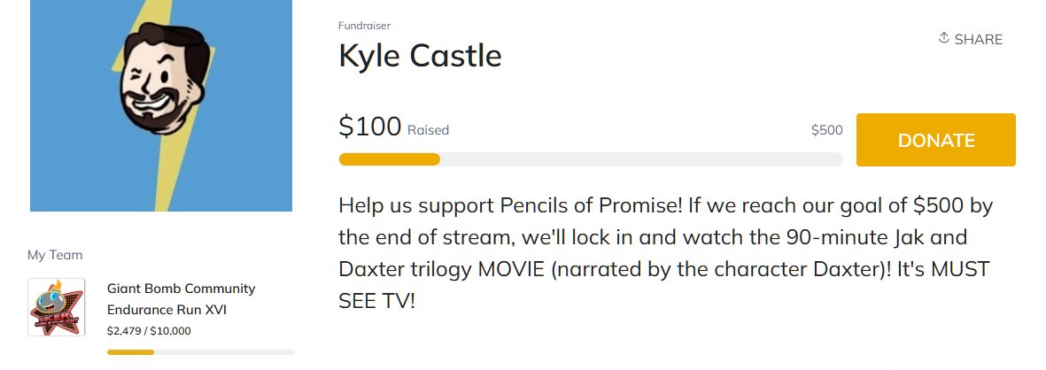 GBDudersFeed's tweet image. TheDrumkid92 is currently streaming for @giantbomb's Community Endurance Run charity event RIGHT NOW! Catch their streams on their Twitch and don't forget to donate!

Twitch: twitch.tv/thedrumkid92
Donation Page: fundraise.pencilsofpromise.org/fundraiser/715…
#games #gaming #charity #giantbomb