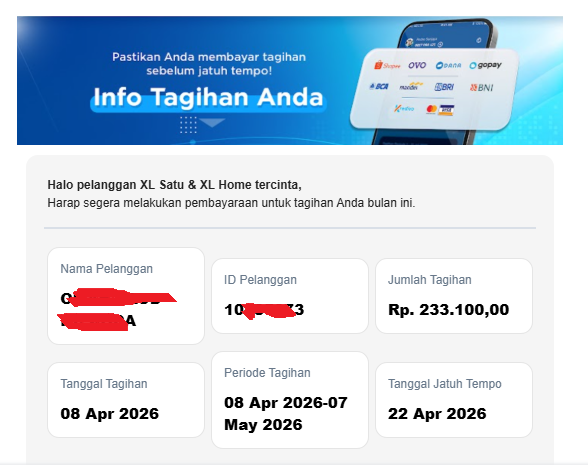 abudaffa_klda's tweet photo. @FirstlyMedia @xlsatu_  KENAPA TAGIHAN SAYA NAIK BEGITU DRASTIS?? SAYA INI PELANGGAN FIRST MEDIA YANG SUDAH BERALIH KE XL DARI 2018, KALIAN PERAS PELANGGAN SAMPE NGGA NGOTAK TOLONG PERHATIAN NYA PEMERINTAH ATAS SUPLIER @kemkomdigi https://t.co/JZhMxsJ0jS