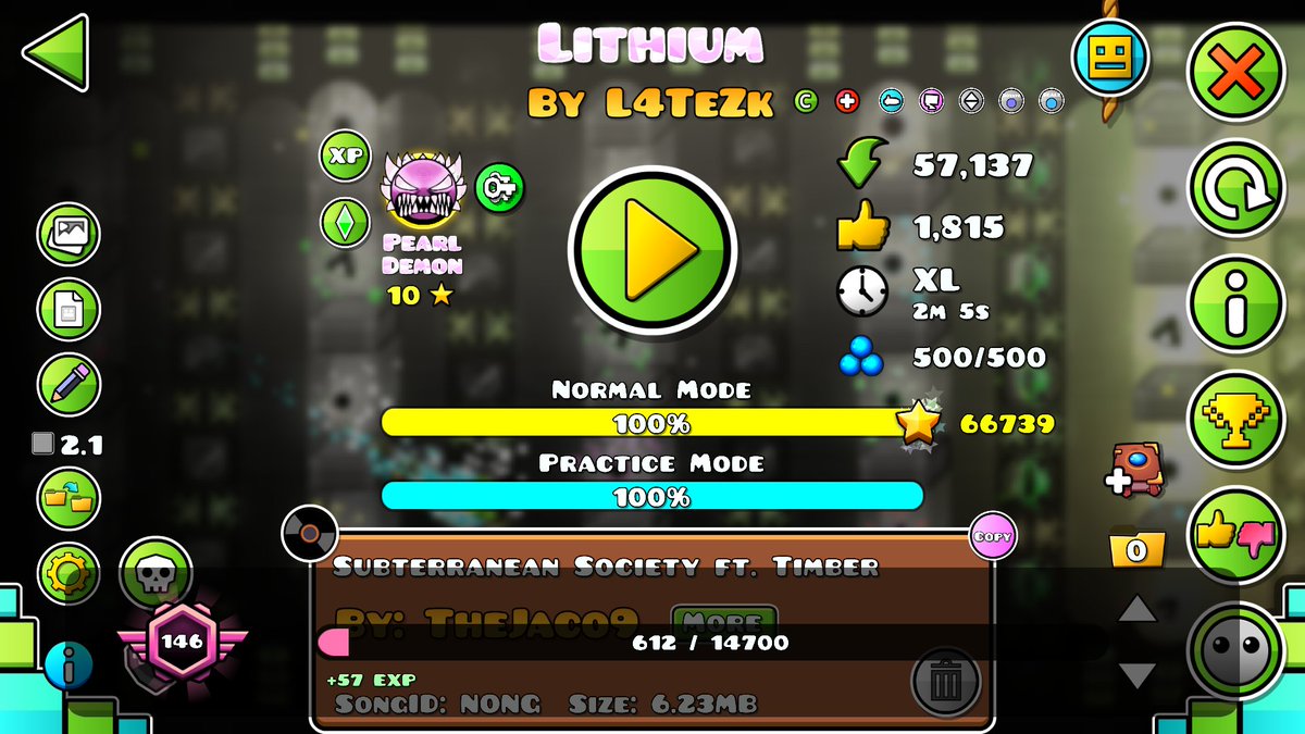 TheJaco9's tweet photo. Me pasé Lithium (Top 137) antes de cimmerian (el 06/04/2026) muy bueno nivelazo 100% recomendado https://t.co/hgqTlpoWTH