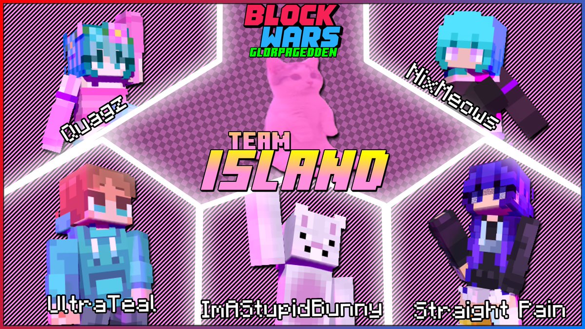 slushydealer's tweet photo. 🏝️ Introducing Team Island! 🏝️

Isolated, overlooked… and absolutely capable of sneaking a win.

@quagz_uwu 
@UltraTeal25 
Straight Pain (Anchored)
NixMeows
@AStupidBunny (Anchored)

🎮 Watch them in Blockwars: Glorpagaddon 
📅 Sunday, April 26th 
🕛 12 PM EST https://t.co/1hHRbPAuMy