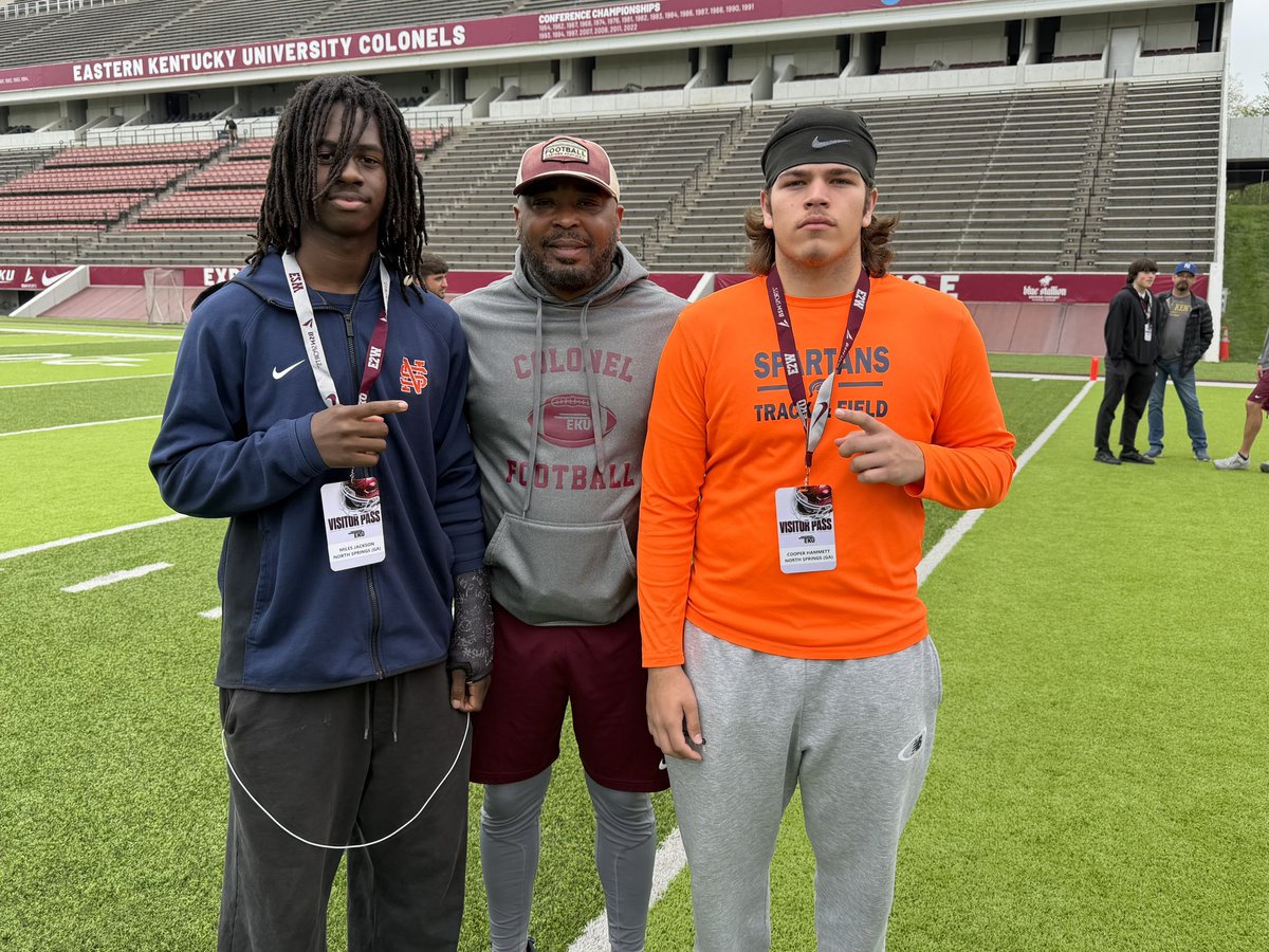 THEmilesjackson's tweet photo. Had a great time at EKU today! I learned a lot mentally from the competition I saw!
@walterv50 @lucasj_7 @NSHSFOOTBALL63 @RecruitGeorgia @CoachWatson9 @MikeDDietzel1 @jaxegan_eku @Coach__Jake @EKUFootball @EKUWWells @AD_SpartaNation https://t.co/BporFXREQW