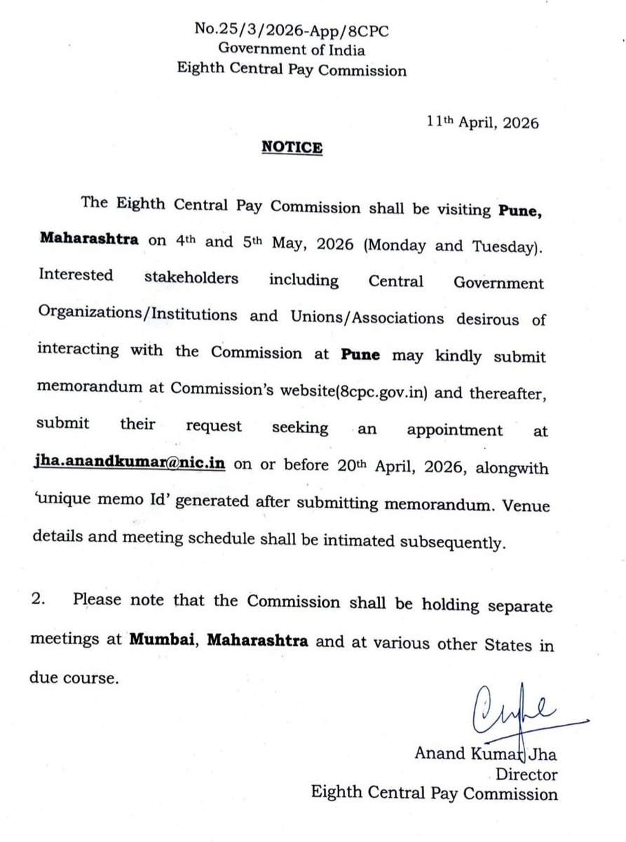 8th pay commission tweet media