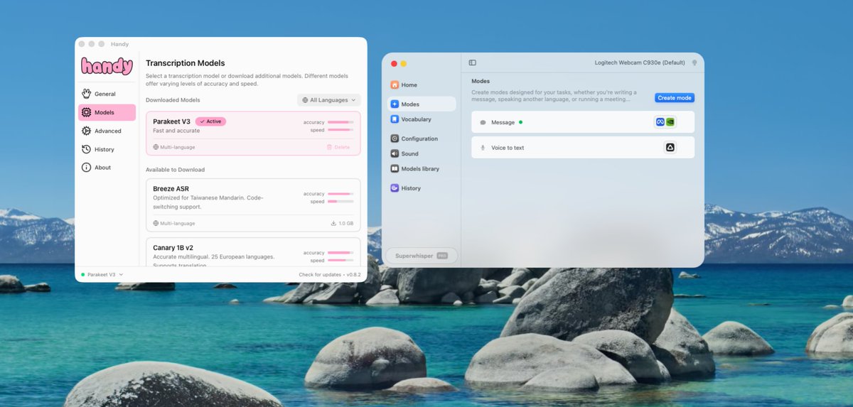 if you want to try voice dictation app for free use Handy but if you want to try combination of both local and cloud models use <a href="/superwhisper/">superwhisper</a>.

I use both