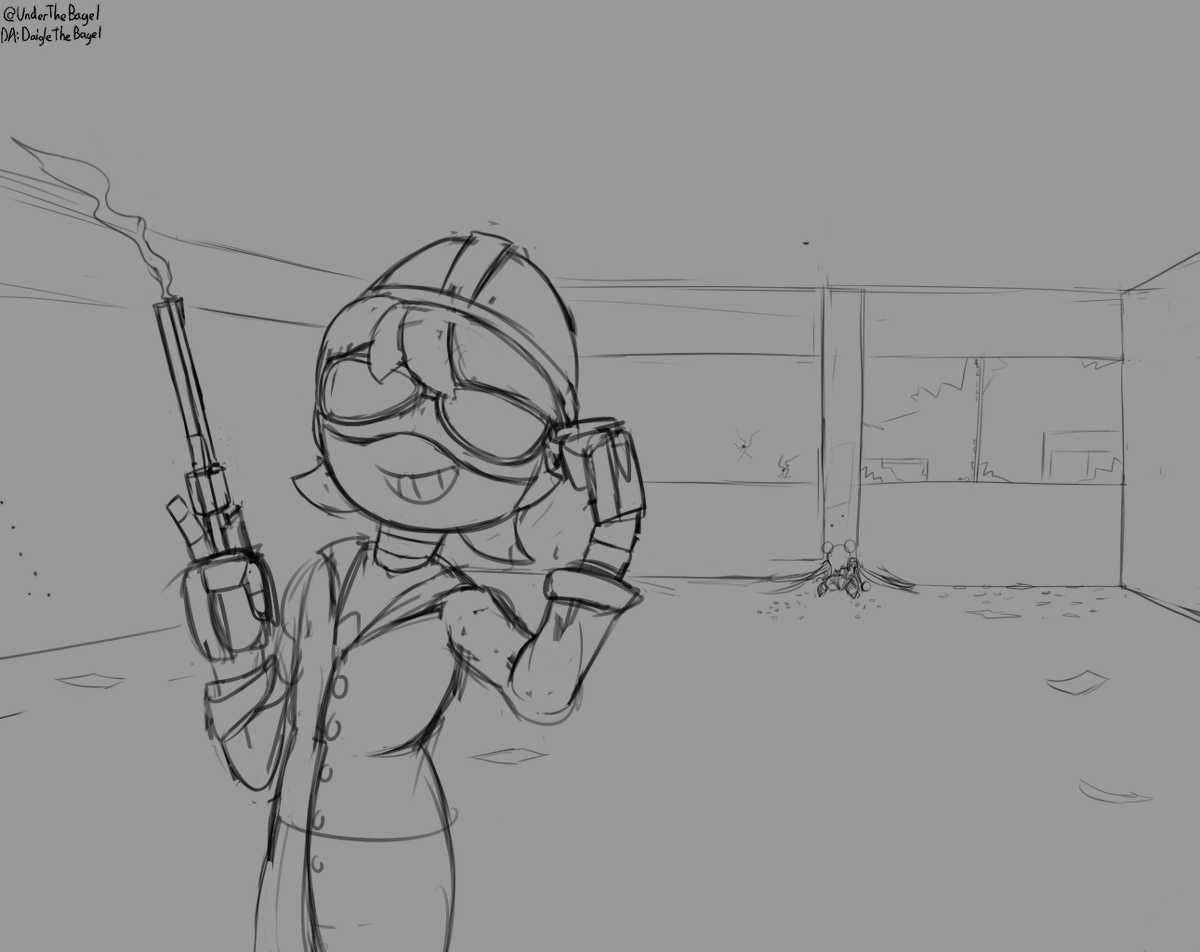 UnderTheBagel's tweet photo. Murder Drone Detective. #Sketch #Art #SFW #Murderdrones (https://t.co/7JRYshS1kx) https://t.co/LJwUZcW9Hk