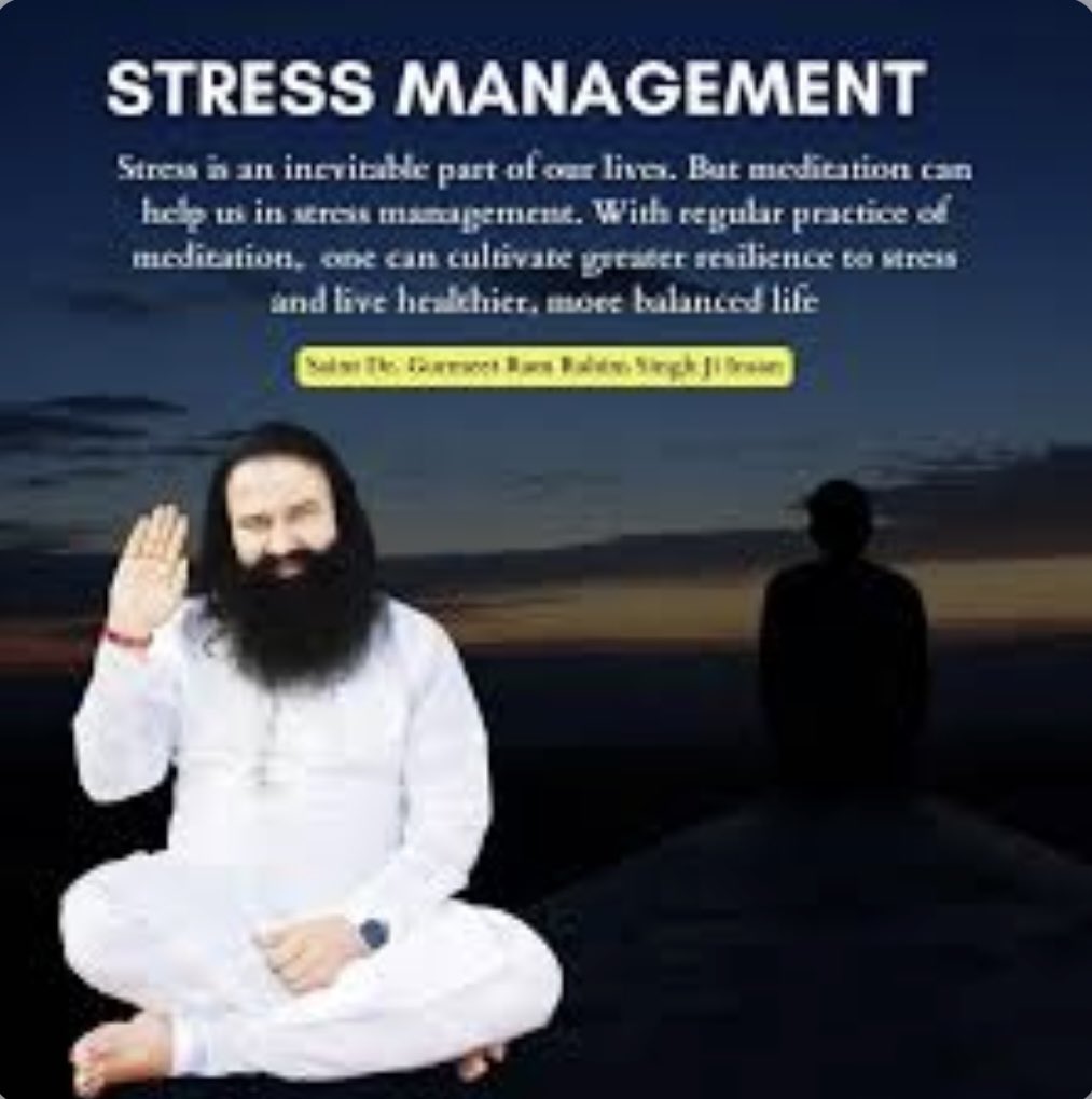 Abhishek992962's tweet image. Saint Gurmeet Ram Rahim Ji says that by practicing meditation consistently, you can remove all the troubles from your life. If a person meditates with full dedication and willingness, they gradually begin to feel their mind and heart light and calm.
#ManageStress