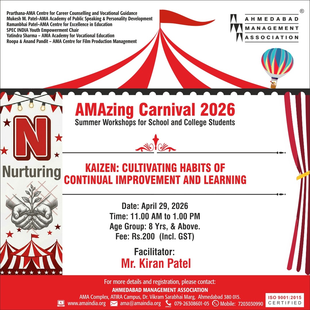 ama_ahmedabad's tweet image. N – Nurturing

Nurturing today shapes confident individuals tomorrow.
A space where talents are discovered, guided, and encouraged to grow.
Register now: amaindia.org/ama-programmes…

#ama #amaindia #childdevelopment #summercamp #learningenvironment