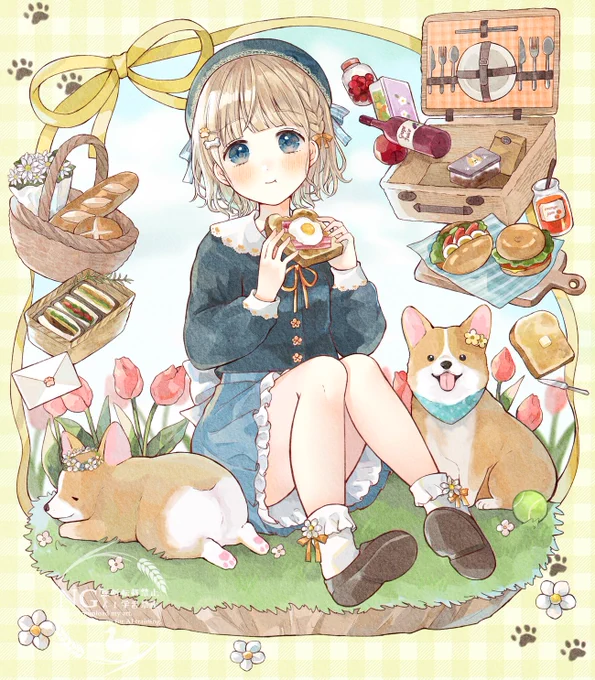 今日はパンの日らしいです またパンの絵描きたいな〜 #パンの記念日 #パンの日