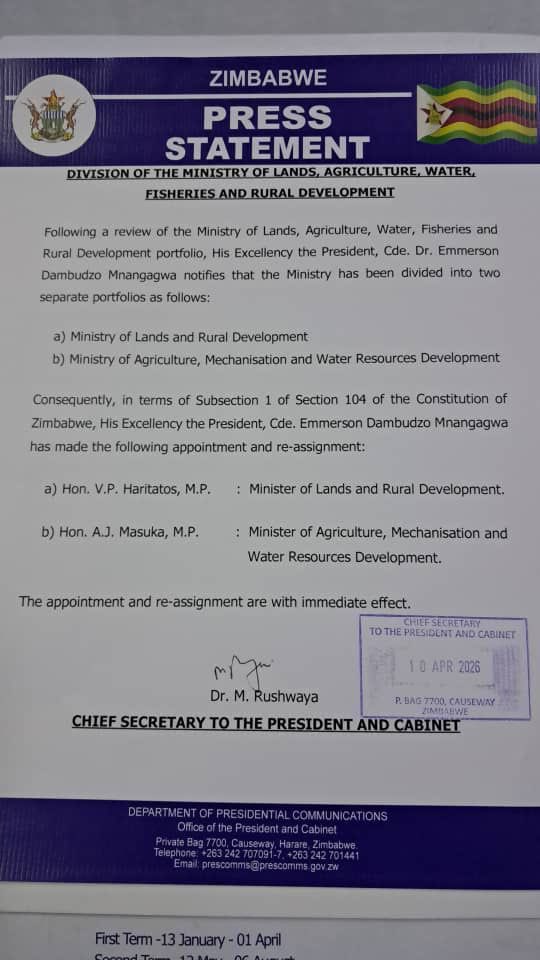 MoLAFWRD_Zim's tweet image. CONGRATULATIONS to Hon. @VPHaritatos on this new appointment! #foodsecurity 

@obertjiri @AgritexS @ZANUPF_Official @MoLGPWZim @psczimbabwe @HeraldZimbabwe @ZBCNewsonline