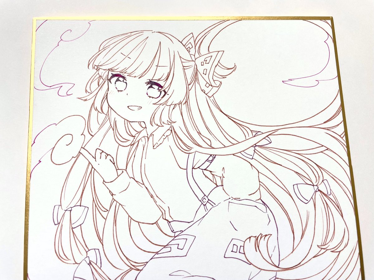 ちまちまと妹紅さんを描いてる( ˘ω˘ )良い感じに塗れるといいなー( ˘ω˘ )