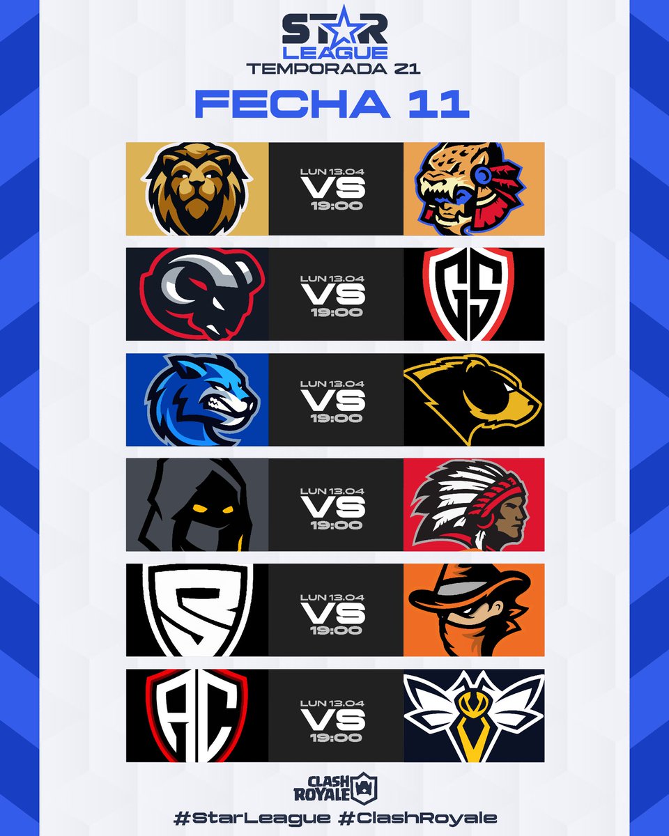 StarLeague_mx's tweet photo. #SL | Temporada 21

Fecha 10 / Lunes  13.04

En esta última fecha de la temporada los Teams se estarán jugando la posición final en la tabla de clasificación. 

#StarLeague #ClashRoyale https://t.co/aRryQJfa6H