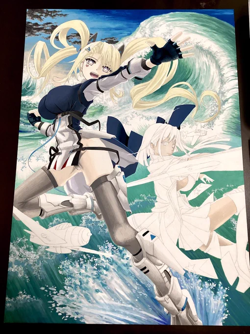 グアムを塗り終えたかも。 #アズールレーン