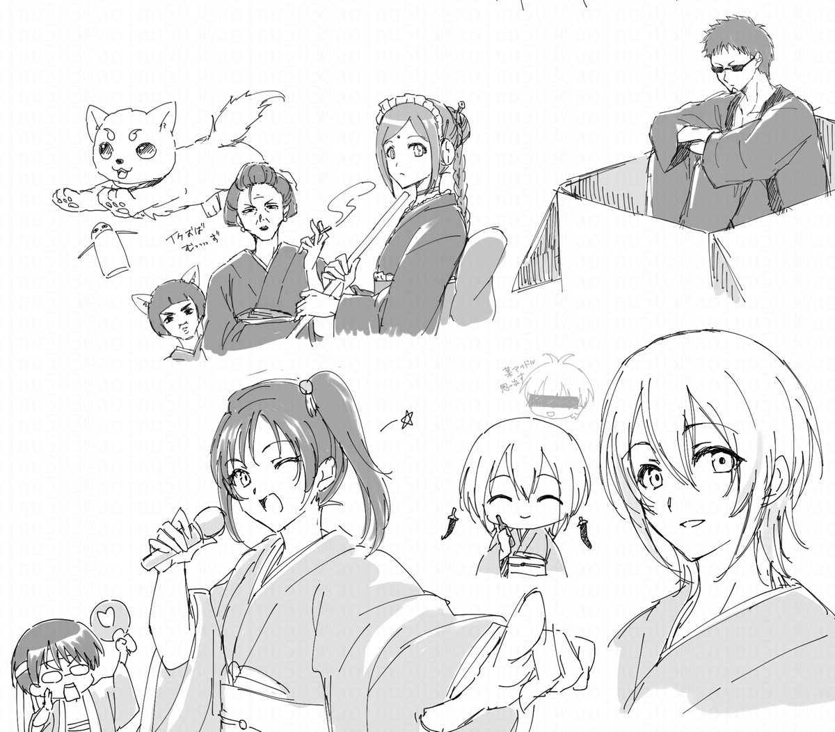昨日の落書きに付け足ししたやつとゴリラ 