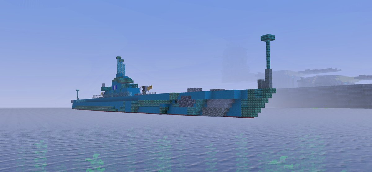 haiso_hei's tweet image. 白銀海軍　潜水艦

#minecraft軍事部　#minecraftbuilding #マイクラ建築