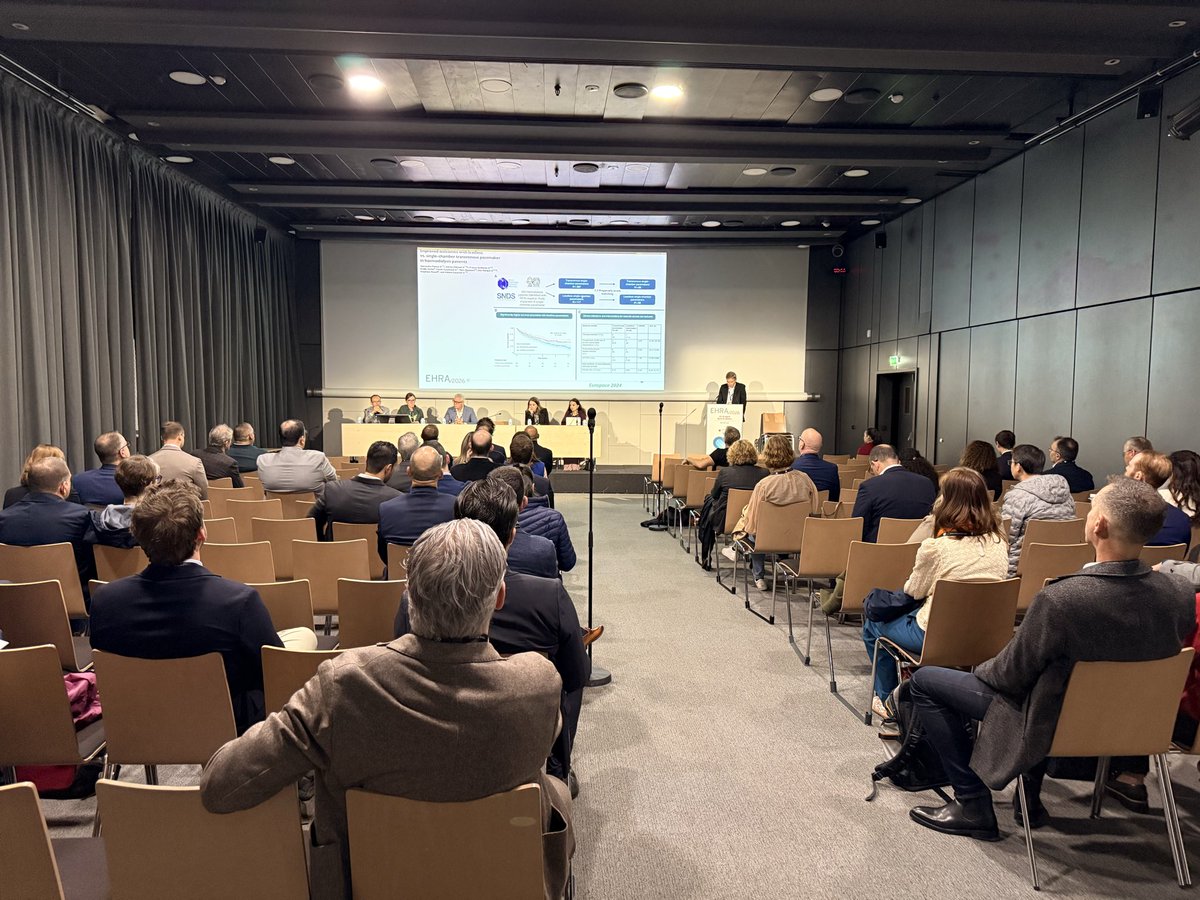 maciejdyrbus's tweet photo. Despite early hour, already a very high attendance on #leadless pacing - small is beautiful! So much to look at at #EHRA2026 https://t.co/YO38y0xity