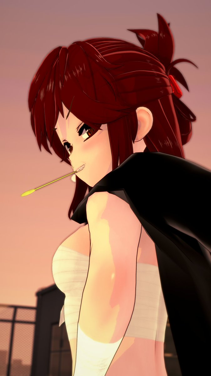 NotIndiSkye's tweet photo. No, she's not actually roaring, but it sounds a lot better than "Lion's Pose on the School Rooftop".
#KoikatsuParty #3dart #animeart https://t.co/qFsxOyscFd