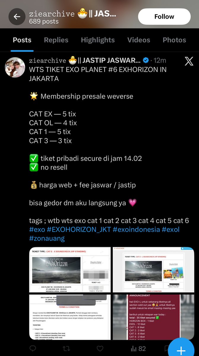 bilexoone's tweet photo. HELP RT 
SCAMMER TIKET EXO IN JKT @vizieact_ 

BE AWARE EXOL

dia pake proof punya jastip lain (@.flashticket_id), skrg aku diblock habis komen pict 2 

t. wts wtb wtt https://t.co/FoQxNktgve