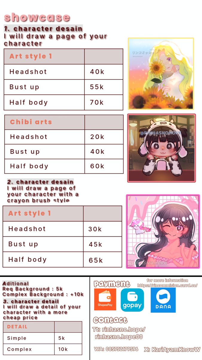KariayamknowW's tweet photo. COMMISION OPEN! ⭐
For Local Indonesian Only🤍
please help RT, thank you:)))
Bantu RT ya teman2, makasihh, semoga di lancarkan rezekinya, pahala nya, dan sehat selalu
#zonauangㅤ #Commision #commisopen #art #commisison #indonesia https://t.co/j9HnlA3WI1
