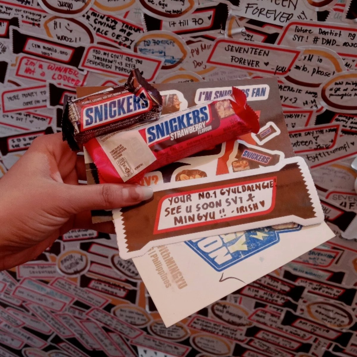irishiteruu's tweet photo. Thank you so much, Snickers! 
Happy MINGYU day! Thank you carats for the freebies!🌷💎 #SNICKERSwithMINGYU https://t.co/B2UPrtAhoX