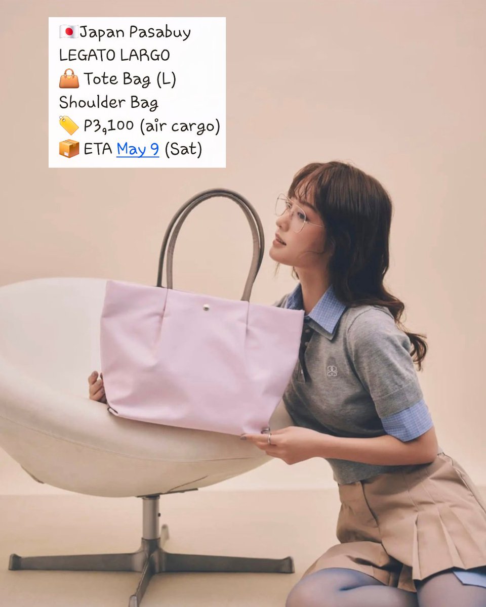 WishlyBoutique's tweet photo. wts lfb
Legato Largo 
Tote Bag (L)
Japan Pasabuy
P3,100
ETA: May 9 (SAT)
Cut-off: April 12 (SUN)
#legatolargo
#pasabuy
#japanpasabuy https://t.co/cpkw0tQvez