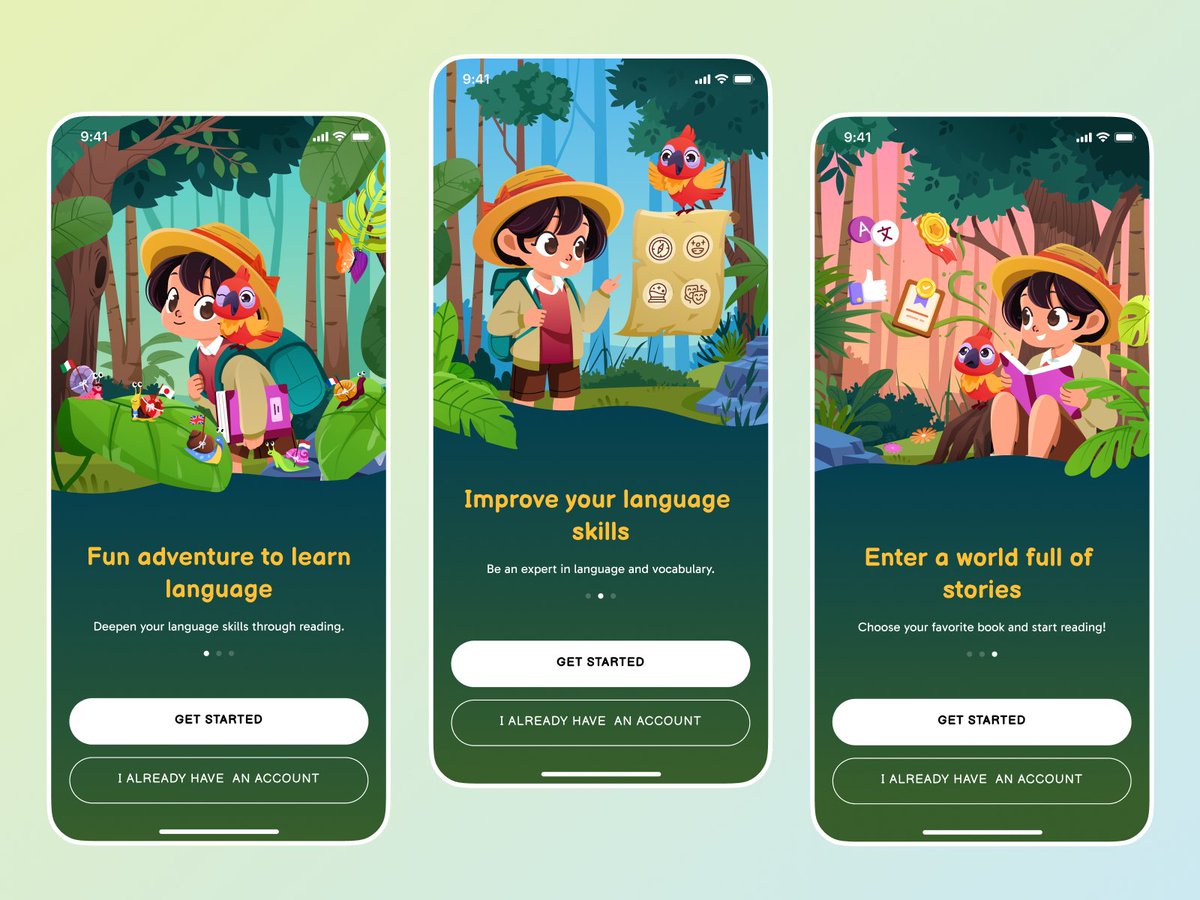 SheikhSadi70825's tweet image. Onboarding Design - Language Learning Mobile App 📱
