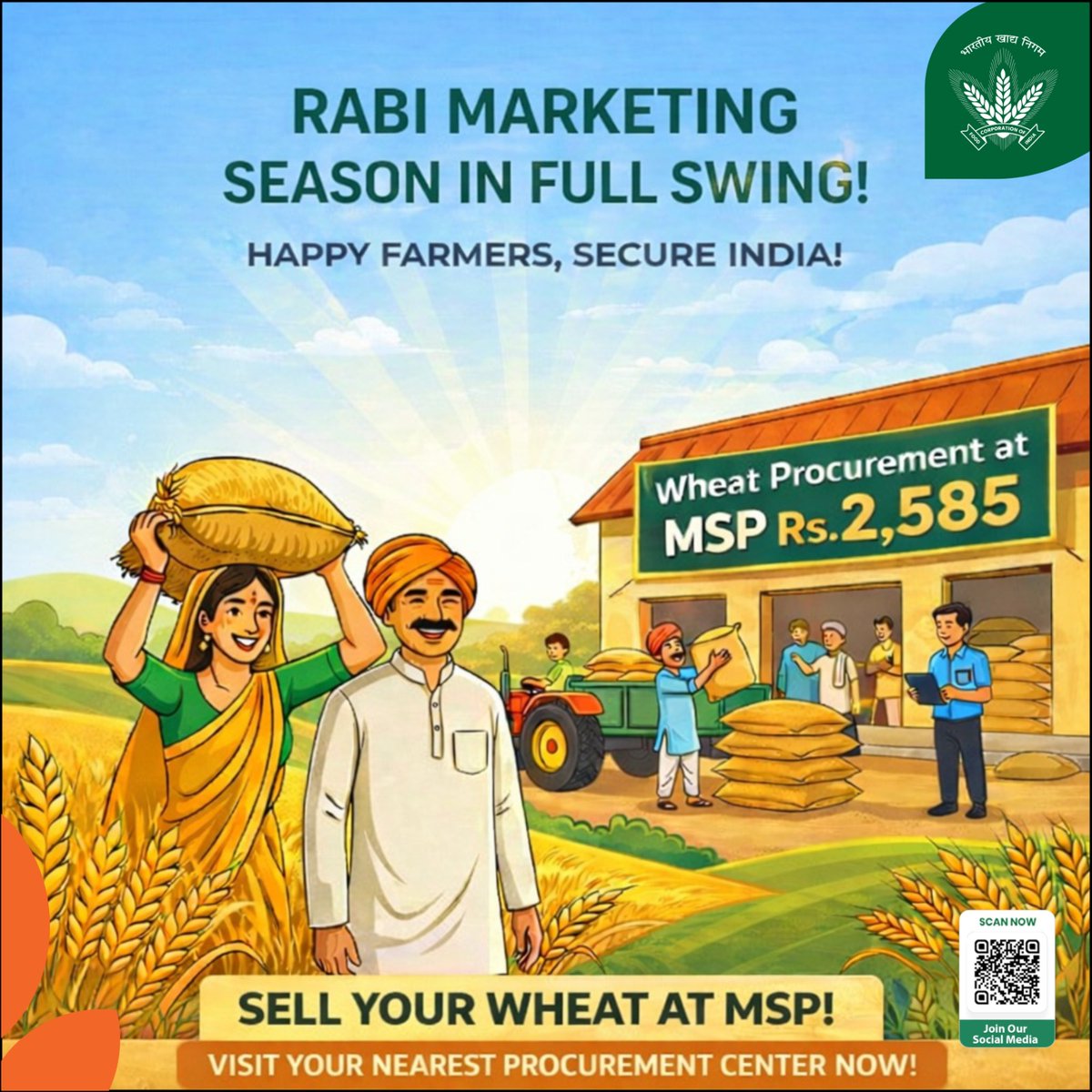 Harvesting progress together 🌾
As the Rabi Marketing Season continues, collective efforts are strengthening India’s food security 🇮🇳

<a href="/mygovindia/">MyGovIndia</a> <a href="/fooddeptgoi/">Department of Food & Public Distribution</a> <a href="/JoshiPralhad/">Pralhad Joshi</a>
<a href="/Nimu_Bambhaniya/">Nimuben Bambhaniya</a> <a href="/blvermaup/">B.L Verma</a>
#RabiSeason2024 #ProcuringForTheNation #FarmersFirst #FoodSecurityIndia