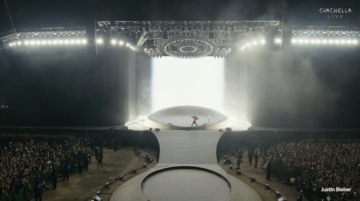 inquirerdotnet's tweet photo. LONG LIVE BELIEBERS — BIEBERCHELLA IS HERE!🔥 

LOOK: Justin Bieber reignites the Bieber Fever with his major live stage comeback at this year's Coachella festival. 

Headlining his first solo set, the Canadian pop star opens with “ALL I CAN TAKE” and “SPEED DEMON” off his “SWAG” and “SWAG II” albums. 

Fans already got a taste of what’s to come after Bieber teased the show during an invite-only gig in Los Angeles just days before Coachella. | 📷: Screengrab from Coachella/YouTube via @KarenNgINQ