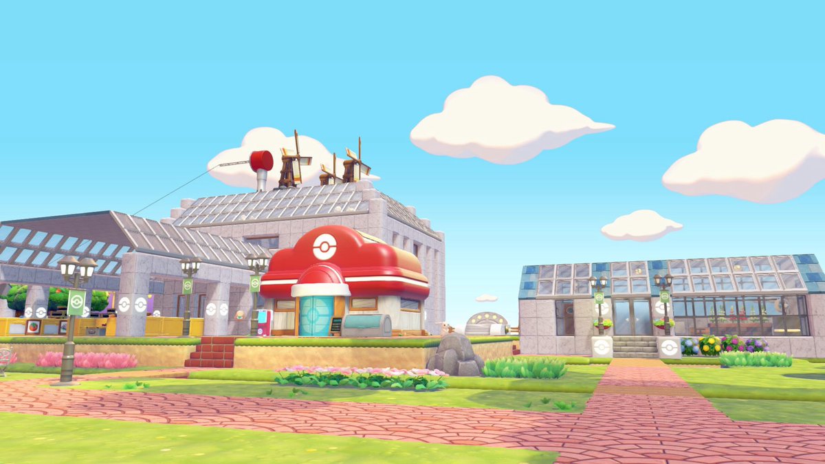 Parta_pso2's tweet photo. ぽこぽけのまっさらタウン頑張って作った！ヨクバリスレストランにシャワーズの浴場とモジャンボ博士の研究所兼作業場です
#ぽこあポケモン https://t.co/tLX3OvqEEA