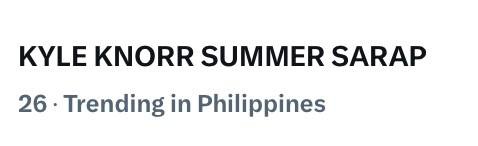 _ktrendsetter's tweet photo. Now on trending spot. Keep the tweets coming! 

KYLE KNORR SUMMER SARAP https://t.co/ZYDsCZ8ZB6