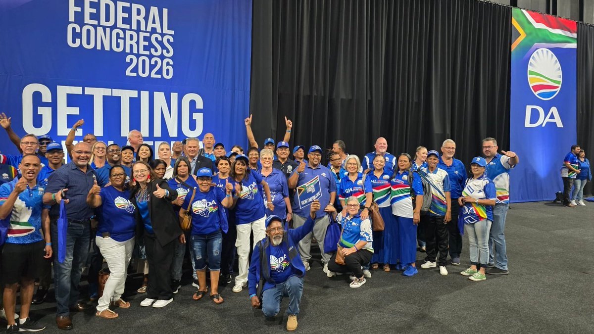 DA_NCape's tweet photo. Halala Northern Cape, halala!🎵

Isak Fritz, Provincial Leader, and Lisa Schickerling, Provincial Chairperson, together with Team DA Northern Cape, are in the house and ready for the final day of DA Federal Congress!🙌✨

#DACongress2026 https://t.co/jGtOgEFXJj