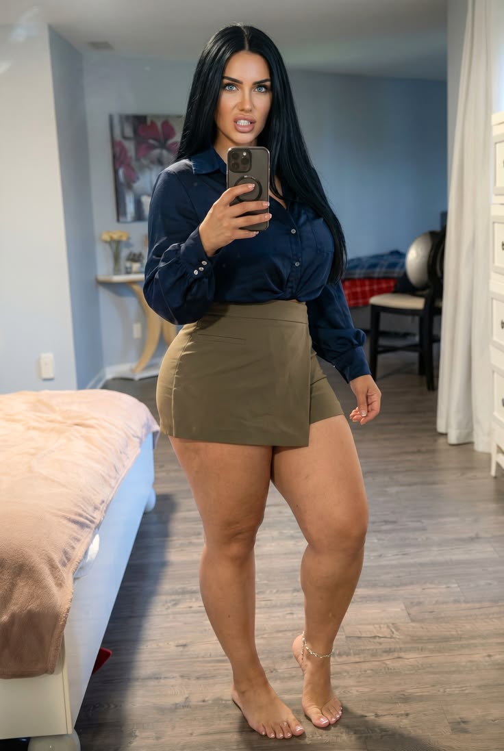 AlimaRosalinho's tweet photo. NAVY BUTTON - UP AND OLIVIA MINI SKIRT https://t.co/gnDdRbcYck