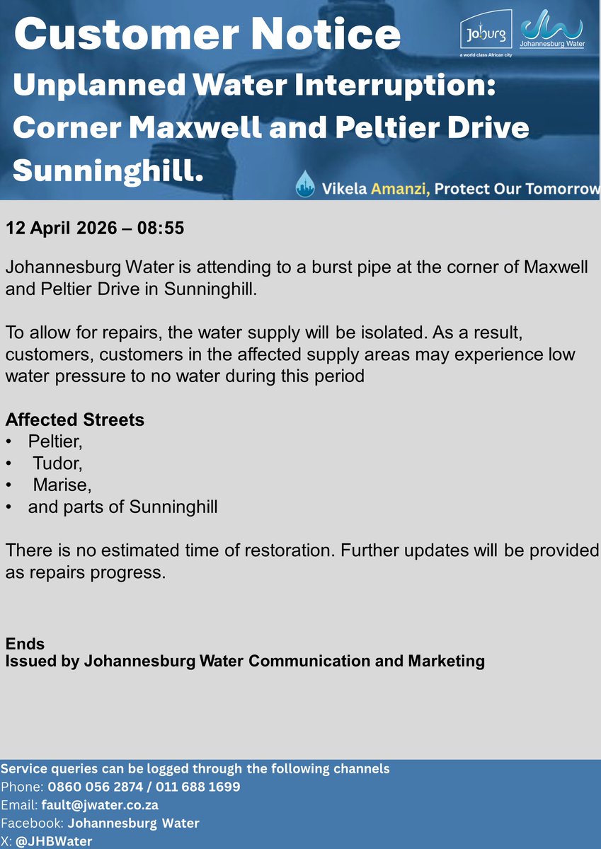 Johannesburg Water tweet media