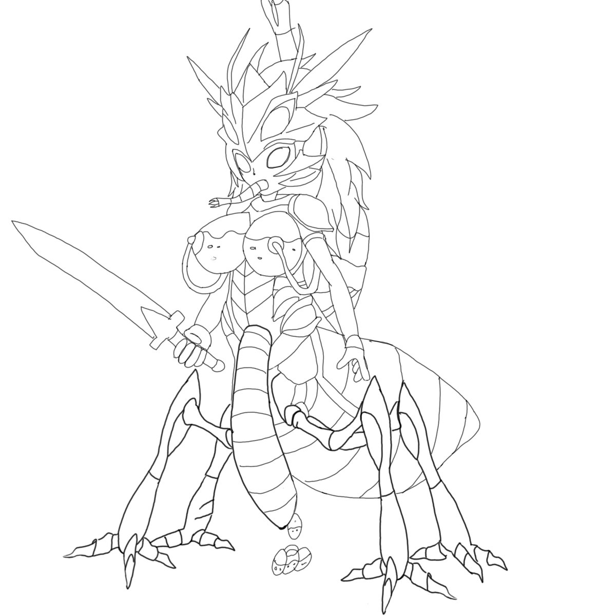 So I like to draw weird bad end things the problem is my adhd tends to keep me from finishing so this is a sketch base on a creator project the parasite's host been assimilated and is now one with them it's only reason for existing is to protect the hive.