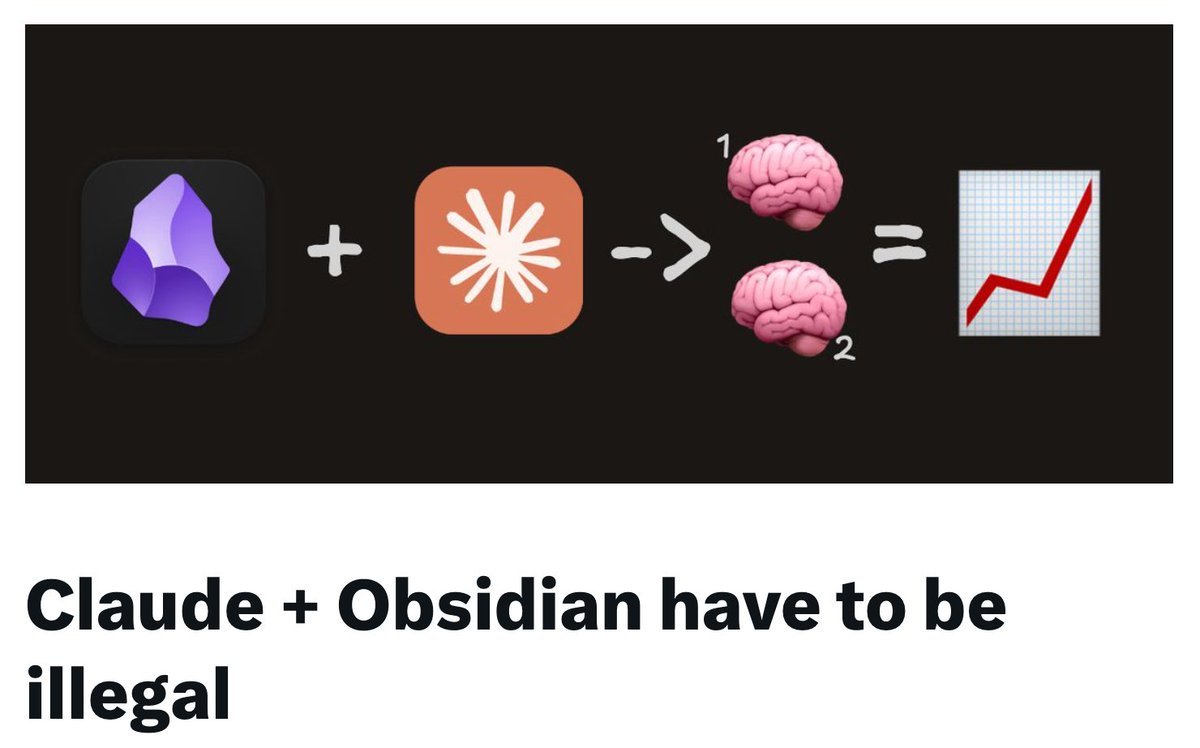 lucas_flatwhite's tweet photo. "두 번째 뇌 만들기: 접근법이 전부.."

Claude + Obsidian
> AI에게 지식을 주는 게 아니라, AI가 지식을 쌓게 해야 한다

많은 사람들이 AI로 지식 관리를 시도하는 방식이 있어요.

문서를 업로드하고, AI가 알아서 찾아주길 기대해요. 질문할 때마다 파일 뭉치를 넘기고, 그 안에서 답을 끌어내길 바라죠.

이걸 RAG라고 부르는데, 근본적인 한계가 있죠.

매번 처음부터 다시 찾아요. 쌓이는 게 없어요. 5번 물어보면 5번 다시 생각...

지식이 누적되지 않으니 AI가 점점 더 똑똑해지는 느낌이 안 나죠. 어제 통찰이 오늘로 이어지지 않구요.

그리고 대부분의 두 번째 뇌 프로젝트는 이 방식으로 시작했다가 조용히 죽어요ㅠ

↓

문제는 도구가 아니에요. 접근법이에요.

Andrej Karpathy가 LLM Wiki라는 개념을 제안했어요. 간단해요.

AI가 소스를 읽을 때 그냥 인덱싱하는 게 아니라, 위키를 직접 씁니다.

핵심을 뽑아서 관련 페이지를 업데이트하고, 모순이 생기면 표시하고, 새 정보를 기존 구조에 엮어 넣어요. 한 번 쓰면 다음엔 그걸 읽어요. 다시 유도하지 않죠.

이게 왜 다르냐면, 지식이 복리로 쌓이기 때문이에요.

RAG는 투자할 때마다 원금만 돌려줘요. 위키 방식은 이자가 붙어요. 소스 하나를 넣으면 그 맥락이 열 개의 연결된 페이지에 스며들어요. 다음 소스를 넣으면 이미 존재하는 맥락과 교차되어요.

쌓일수록 더 유용해지는 시스템이에요.

↓

왜 사람들이 지식 베이스를 포기하냐면,,

관리가 너무 힘들어서예요. 크로스레퍼런스 업데이트, 요약 수정, 구조 재편, 새 정보로 기존 주장 검토. 이건 생각하는 작업 위에 얹히는 부가 노동이에요.

뇌는 이미 바쁜데, 뇌를 관리하는 일까지 해야 하는 거예요.

AI가 이 부분을 맡으면 방정식이 완전히 바뀌죠.

AI는 지루함을 모르고, 크로스레퍼런스 업데이트를 잊지 않아요. 한 번에 열다섯 개 파일을 수정하는 게 전혀 부담이 없습니다.

유지 관리 비용이 거의 0에 수렴하니까, 위키는 계속 건강한 상태를 유지할 수 있어요.

인간의 역할은 소스를 고르고, 좋은 질문을 하고, 의미를 해석하는 일이에요. 요약, 연결, 정리, 기록은 AI가 해요.

↓

실제로 어떻게 작동하느냐! 구조는 세 층으로 나뉘어요.

원본 소스는 건드리지 않아요. 아티클, 논문, 클리핑. AI는 읽기만 하고 수정하지 않아요. 진실의 원천!

위키는 AI가 쓰는 레이어예요. 엔티티 페이지, 개념 요약, 비교 분석, 전체 개요.

AI가 소스에서 지식을 뽑아 여기에 엮어 넣어요. 질문에 대한 좋은 답변도 여기에 파일링돼요. 통찰이 채팅 히스토리에서 사라지지 않아요.

스키마는 규칙이에요. AI가 어떤 컨벤션으로 위키를 관리하는지, 새 소스가 들어왔을 때 어떤 순서로 작업하는지, 질문이 오면 어떻게 응답하는지.

Obsidian에서라면 CLAUDE.md에 써두면 돼요.

↓

접근법이 달라지면 사용법도 달라져요.

소스를 하나 넣으면, AI는 그냥 요약을 만드는 게 아니에요.

주요 아이디어를 뽑고, 관련 기존 페이지를 업데이트하고, 새로운 연결을 발견하고, 모순이 있으면 표시해요.

인덱스를 갱신하고 변경 사항을 로그에 남겨요. 소스 하나가 위키 전체에 파문을 만들어요.

질문을 하면 처음부터 생각하는 게 아니에요. 인덱스를 보고 관련 페이지를 찾아 읽고 종합해요.

이미 쌓여 있는 맥락에서 답해요. 그리고 그 답변 자체가 위키의 새 페이지가 될 수도 있어요.

일주일에 한 번 lint를 돌리면, AI가 위키를 자체 점검해요.

모순은 없는지, 동떨어진 페이지는 없는지, 업데이트가 필요한 오래된 주장은 없는지....

↓

Obsidian이 이 구조와 잘 맞는 이유..

위키가 그냥 마크다운 파일이기 때문이에요. 특별한 플랫폼도, 구독도, 종속도 없어요.

그래프 뷰에서 연결을 볼 수 있고, git으로 버전 관리가 되고, Claude Code가 직접 파일을 읽고 편집할 수 있어요.

AI가 IDE를 쓰듯이 Obsidian을 쓰는 거예요. 코드베이스를 유지 관리하듯이 위키를 유지 관리해요.

💭

지식 관리가 실패하는 이유는 의지력이 부족해서가 아니에요. 유지 관리가 너무 비싸서겠죠..ㅠㅠ

사람이 그 비용을 감당하도록 설계된 시스템이기 때문에,,

AI에게 글쓰기 도구를 주는 게 아니라, AI에게 관리 역할을 맡기면 달라져요.

소스가 쌓일수록, 질문이 쌓일수록, 위키는 더 깊어지고 더 연결되고 더 쓸모 있어져요.

그게 두 번째 뇌가 원래 되어야 했던 모습일거예요.

아티클에서 구체적인 프롬프트를 참고해보세요. 그리고 두개의 트윗을 또 연결할게요.