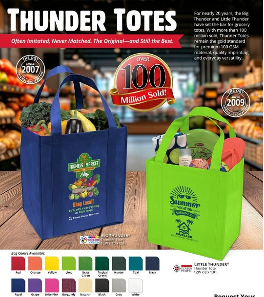 FLCustomMerch's tweet photo. ThunderTotes – the grocery tote that’s built to last

Unlike standard bags, our 100 GSM premium non-woven totes are stronger, more durable, and designed for repeated use. Perfect for everyday shopping and keeping your logo visible wherever it goes. https://t.co/mkNpUogvyF https://t.co/6291ZMemkY
