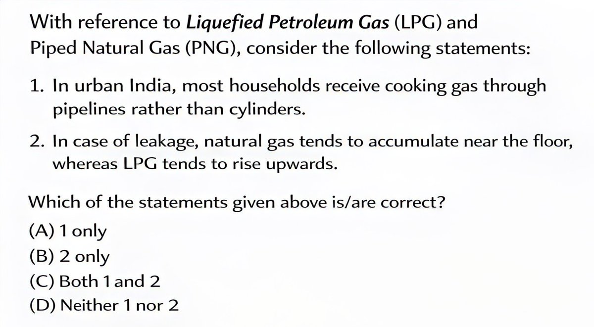 upsc_prakhar's tweet image. LPG vs PNG

'S&amp;amp;T current affairs' Series

#upscpreparation #SnT #MCQ