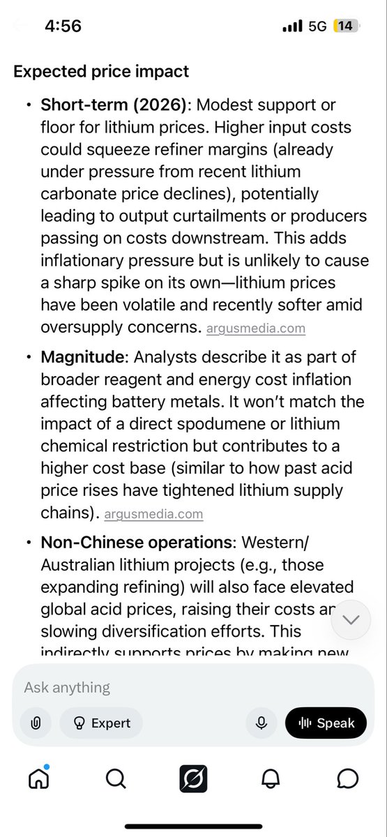 Sw197843's tweet image. How will Sulfuric acid export ban impact lithium markets and what part does it play in lithium processing ???💥💥💥

An upward swing looks likely........thoughts?

#auspol #ausbiz #lithium