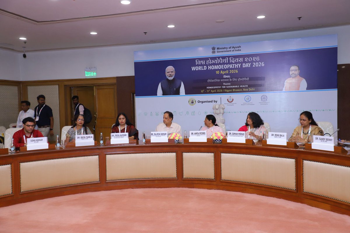 moayush's tweet photo. On the occasion of World Homoeopathy Day, two separate sessions were held-one on Homoeopathic paediatric perspectives and another on Agro-Homoeopathy, each showcasing how Homoeopathy is shaping human health and agricultural research through evidence, ethics, and innovation.

#WorldHomoeopathyDay #WHD2026 #Homoeopathy #PublicHealth #TraditionalMedicine #HealthForAll #AyushForAll

@PMOIndia | @narendramodi | @mpprataprao | @secymoayush  | @mdniy | @ccrhindia | @CCRAS_MoAyush | @DirectorCcryn | @AIIA_NDelhi | @WHO | @PCIMH_ | @nmpb1 | @NIAJaipur | @ccrschennai | @nischennai |  @DrRadheKrishan | @RAVDelhi | @ItraJamnagar | @NEIAHShillong01  | @CARI_newdelhi  | @RARI_Nagpur  | @CentralUnani | @BengaluruC35976   | @cari_guwahati  | @RARIAhmedabad  | @msrarijaipur  | @csmraddi  | @CariKolkata  | @DimapurRarc  | @RARCAgartala  | @RARIPortBlair  |  @HyderabadNiimh  @PIB_India | @PIBAYUSH | @DDNewslive |  @sansad_tv  @AIRNewsHindi  | @mygovindia | @MyGovHindi |