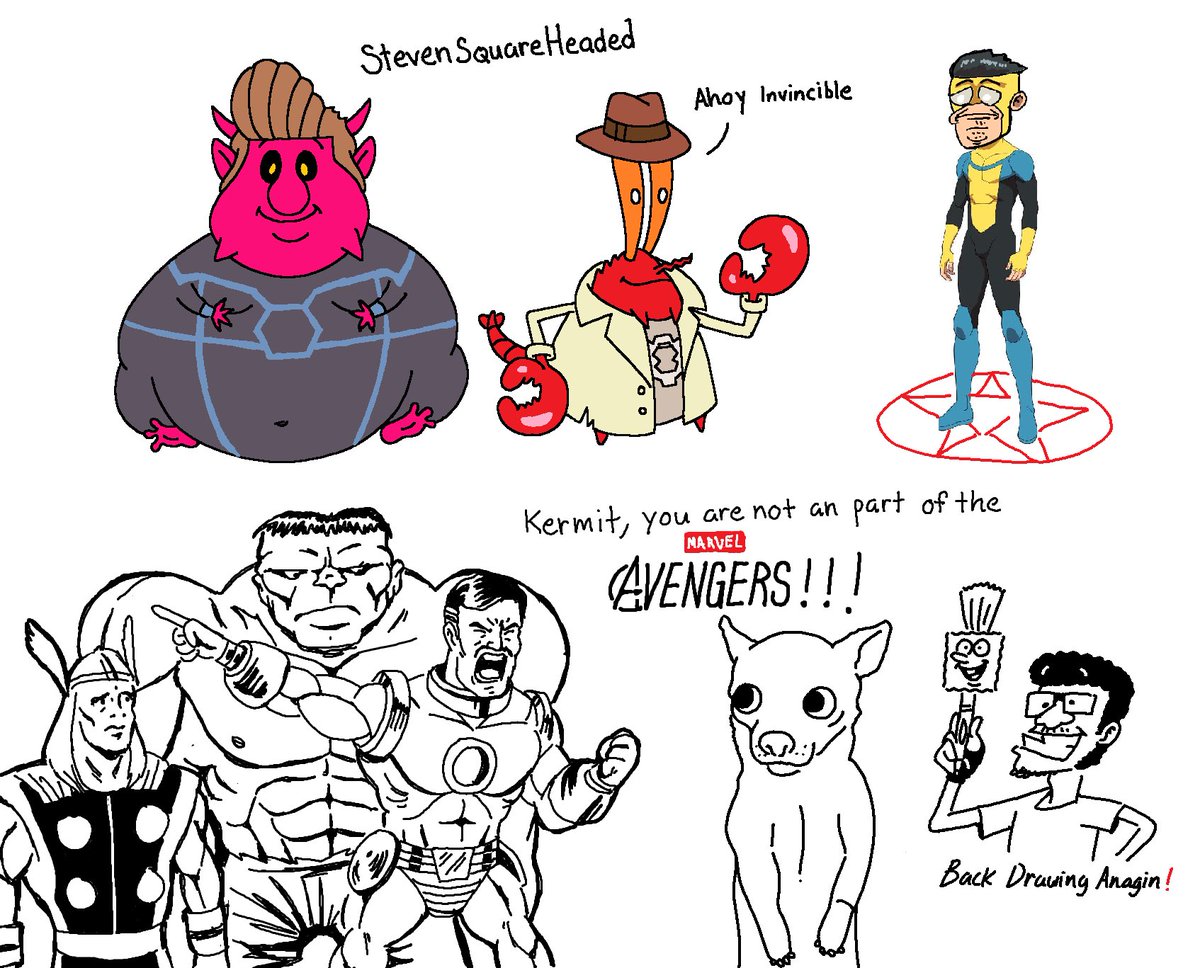 StevenSQHeaded's tweet photo. Now that my back has fully recovered from the car crash, I'm able to draw again https://t.co/j2xiDowj3N