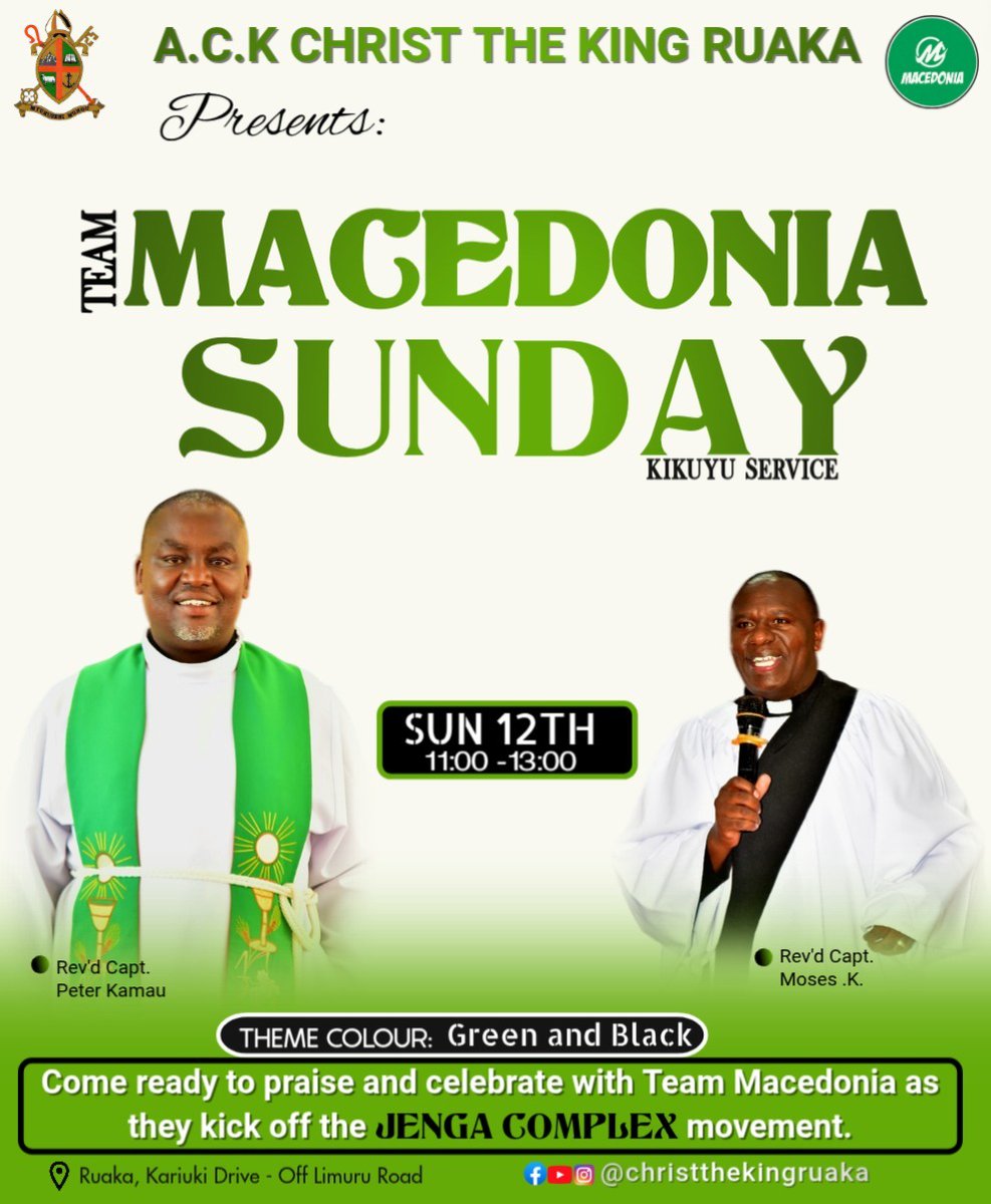 a_ruaka's tweet photo. Our church cell groups (Jabali & Macedonia) invite you to experience an uplifting time this Sunday as we gather for a powerful moment of worship and celebrate the exciting kickoff of the Jenga Complex Movement , don’t miss out!
#ctkdoseofhope
#ctkruaka
#CellGroup
#WorshipTogether https://t.co/sMMrDyGyLq