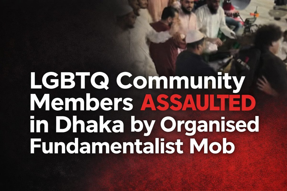 bdwatch2024's tweet image. Members of the #LGBTQ community openly assaulted in #Dhaka; no case filed, no arrests made. 

Several LGBTQ individuals were beaten, and #women in the group harassed, by a religious fundamentalist group operating under the name “Azadi Andolon.” The attack took place around 8:00